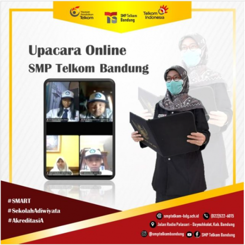 Upacara secara Online SMP Telkom Bandung